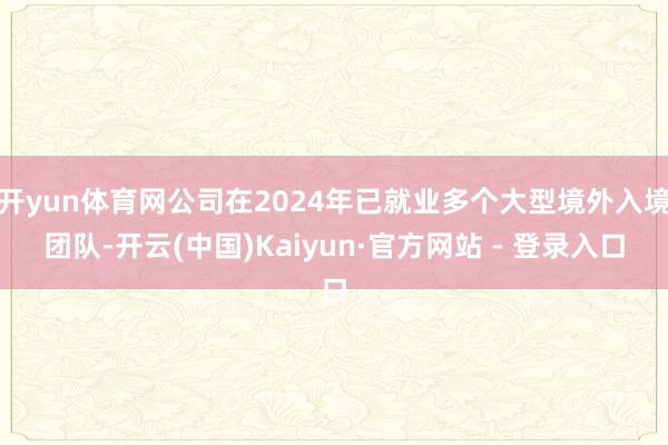 开yun体育网公司在2024年已就业多个大型境外入境团队-开云(中国)Kaiyun·官方网站 - 登录入口