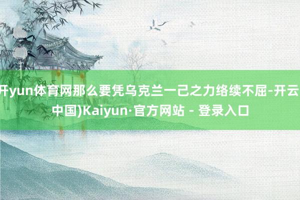 开yun体育网那么要凭乌克兰一己之力络续不屈-开云(中国)Kaiyun·官方网站 - 登录入口