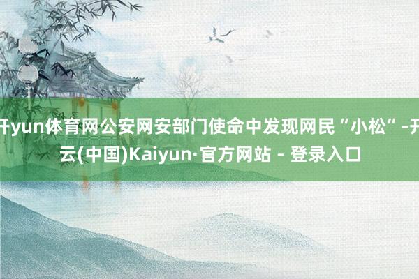 开yun体育网公安网安部门使命中发现网民“小松”-开云(中国)Kaiyun·官方网站 - 登录入口