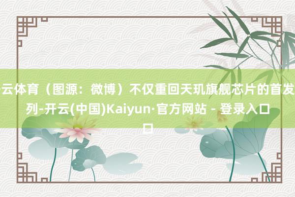 开云体育（图源：微博）不仅重回天玑旗舰芯片的首发阵列-开云(中国)Kaiyun·官方网站 - 登录入口