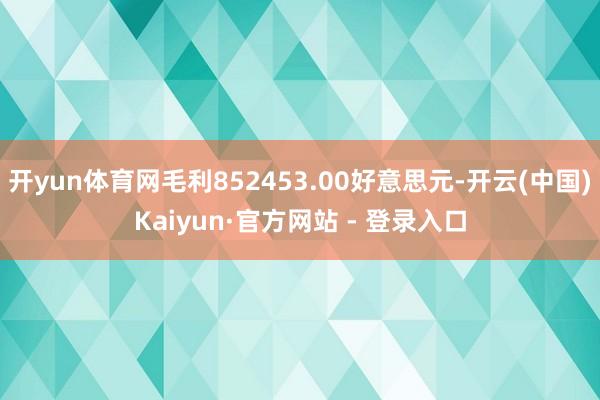 开yun体育网毛利852453.00好意思元-开云(中国)Kaiyun·官方网站 - 登录入口