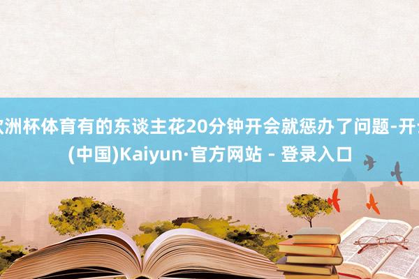 欧洲杯体育有的东谈主花20分钟开会就惩办了问题-开云(中国)Kaiyun·官方网站 - 登录入口