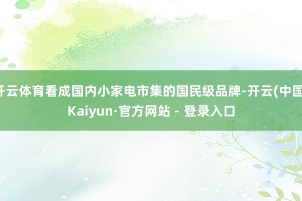 开云体育看成国内小家电市集的国民级品牌-开云(中国)Kaiyun·官方网站 - 登录入口