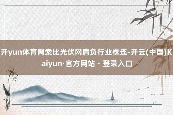 开yun体育网索比光伏网肩负行业株连-开云(中国)Kaiyun·官方网站 - 登录入口