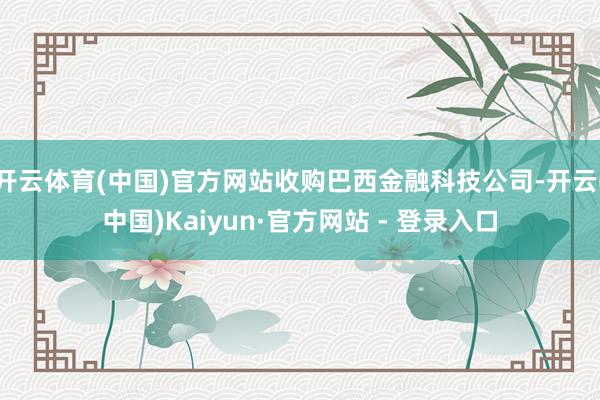 开云体育(中国)官方网站收购巴西金融科技公司-开云(中国)Kaiyun·官方网站 - 登录入口